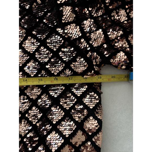 Sequined 70's Jacket Rose Gold Sequin Concert Roller Derby Halloween Costume Y2K - Picture 4 of 5